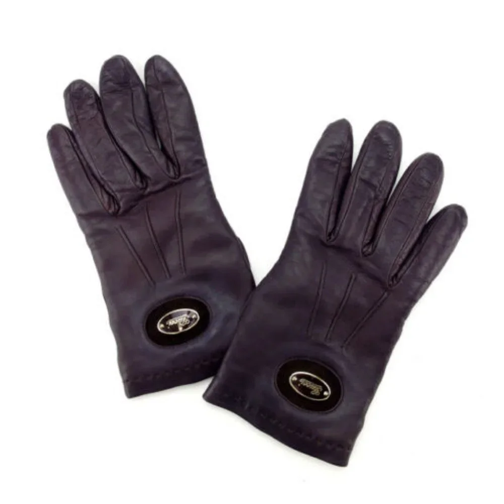 Gucci gloves Brown Gold Woman Authentic Used